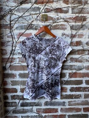 Vintage Y2K Robin K. Rhinestone Paisley Graphic Baby Tee - Size M